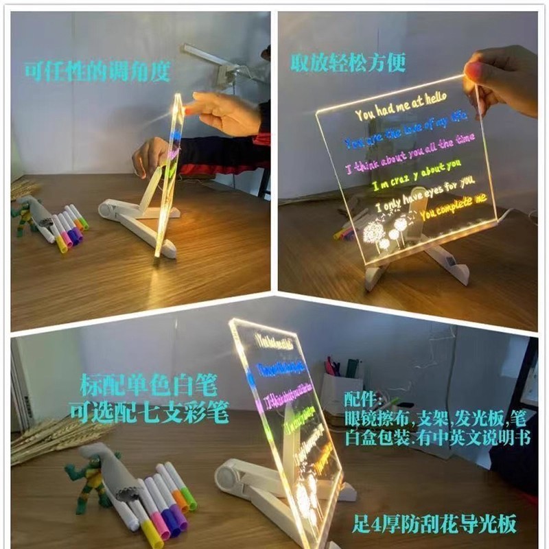 Tablero de dibujo luminoso para niños graffiti tablero de escritura de copia borrado juguete fluorescente para niñas de 6 - 12 años tablero de dibujo
