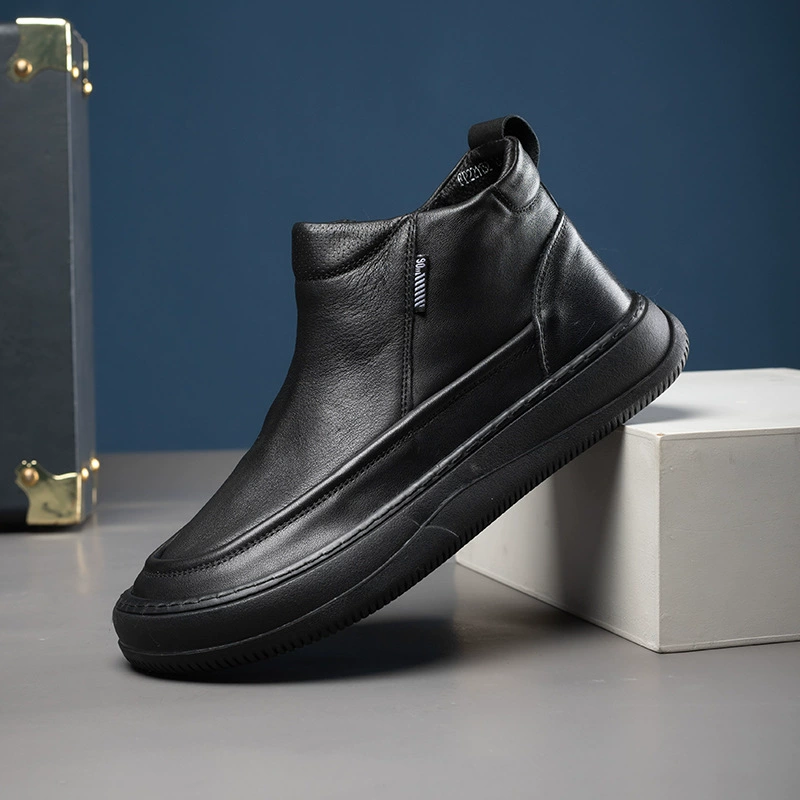 Новые осенне-зимние мужские ботинки, теплые зимние сапоги, повседневные высокие хлопковые ботинки на флисовой подкладке, новые утолщенные модные ботинки оптом
