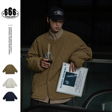 DESIRABELT日系复古冬季开衫外套棉服男士高级感葫芦格棉袄SH022