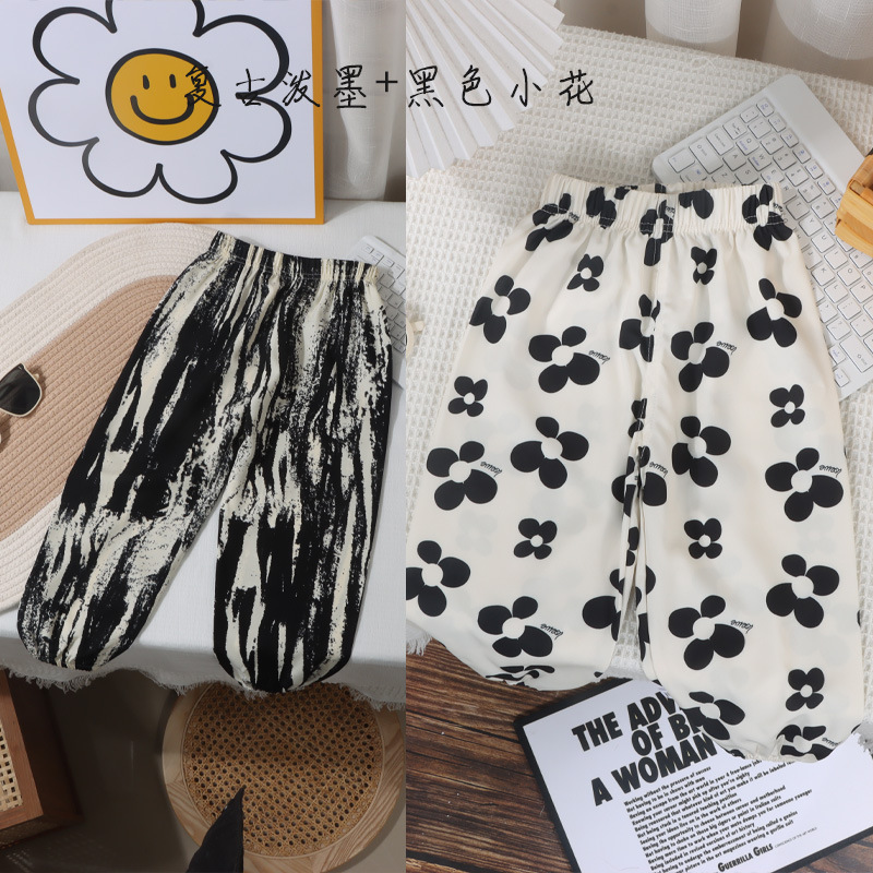 Pantalones infantiles de verano para niños, pantalones de nueve puntos para mujeres, pantalones anti-mosquitos coreanos, pantalones de lámpara, dos paquetes image 14