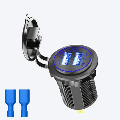Lighter Modification Car Fast Charger | Mobil şarj cihazları - double-24a-blue-set