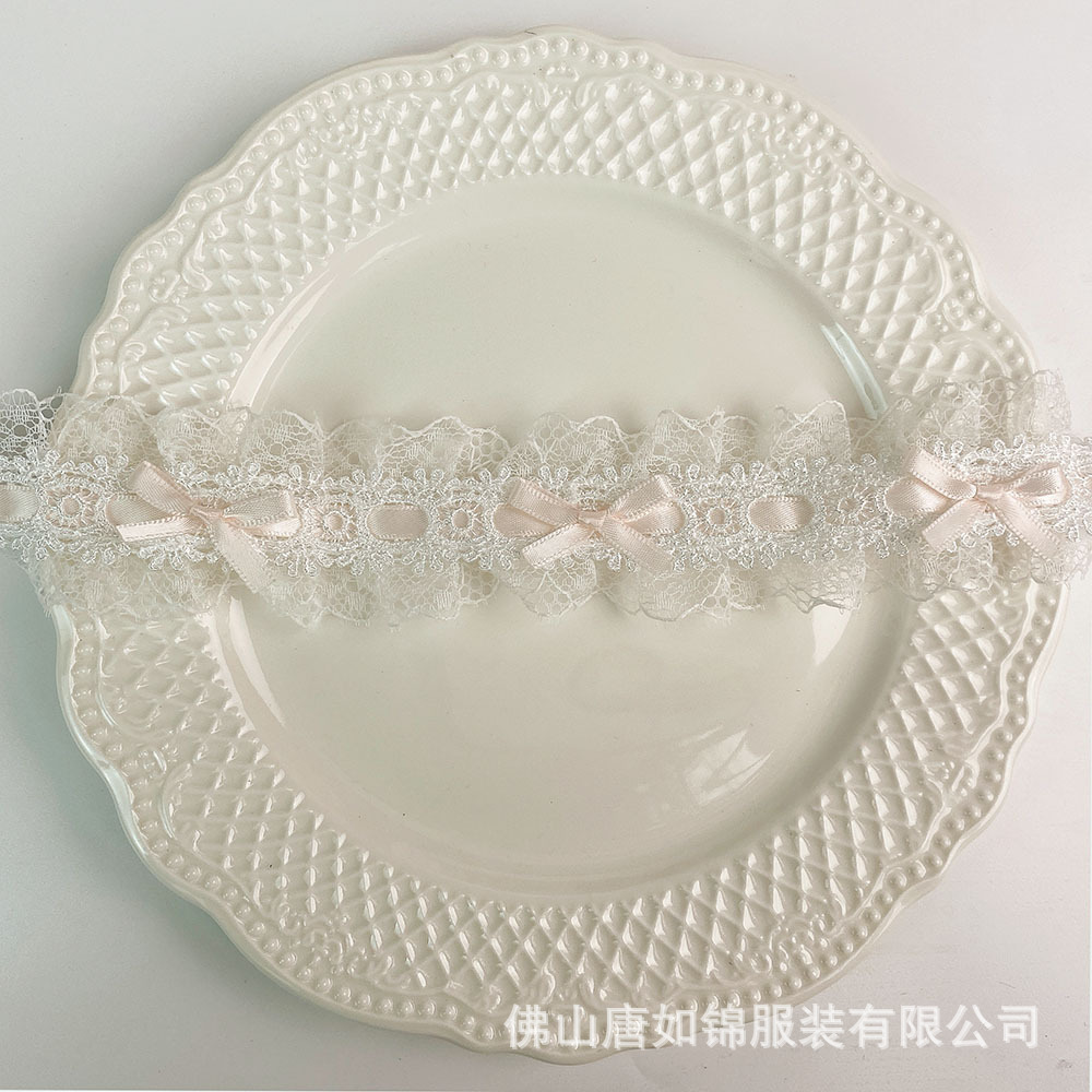 ロマンチックな白いレースのアクセサリーの襟元のベルトのスカートのdiyの頭飾りの髪飾りはリボンの子供服の装飾を着ます。