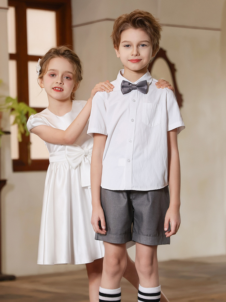 Ropa de actuación del Día del Niño, ropa de clase de verano para estudiantes de primaria y secundaria, traje de camisa, ropa de coro de graduación de jardín de infantes