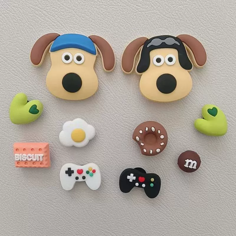 Shoe buckle charms, cartoon dog and novelty decorations, set of decorative shoe buttons (various designs)