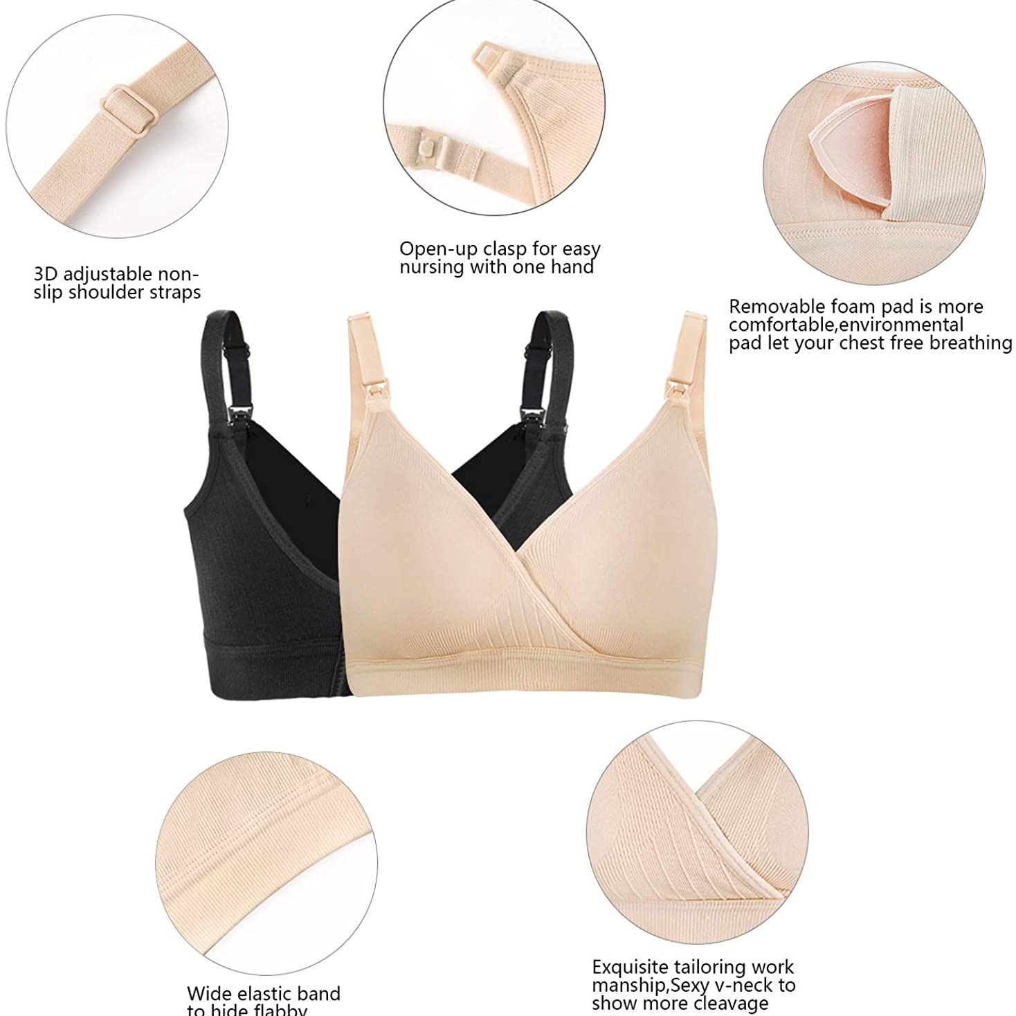Maternidad enfermería sujetador ropa interior Cruz transpirable confinamiento enfermería sujetador inalámbrico deportes sujetador ropa interior al por mayor