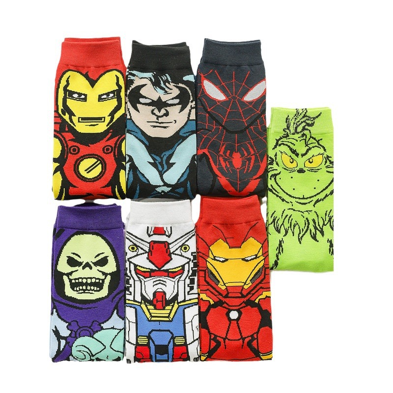 Venta al por mayor de los hombres calcetines de algodón de comercio exterior calcetines de los hombres Gundam medias de dibujos animados de anime femenino fabricantes