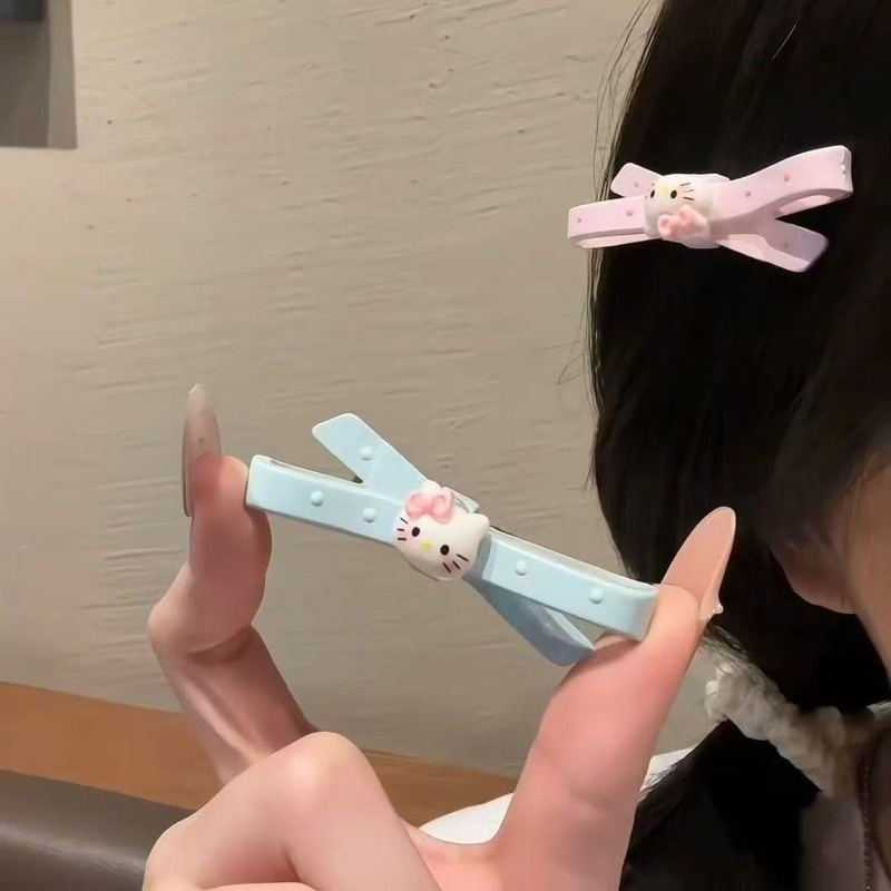 新款可爱Kitty蝴蝶结发夹猫咪甜美幼儿园小学生礼品少女心摆地摊|undefined