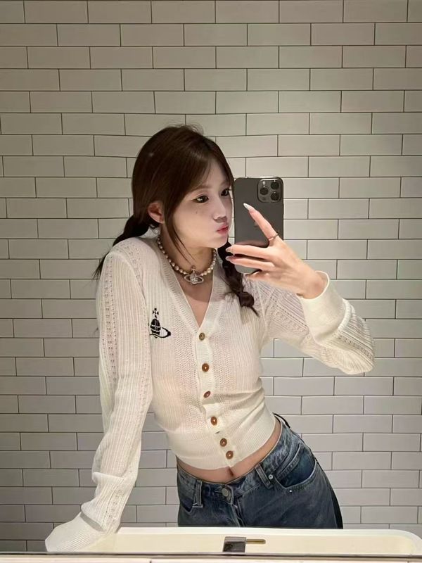 高品质~韩系慵懒风甜美V领针织开衫女秋冬季减龄小香风长袖上衣女|undefined