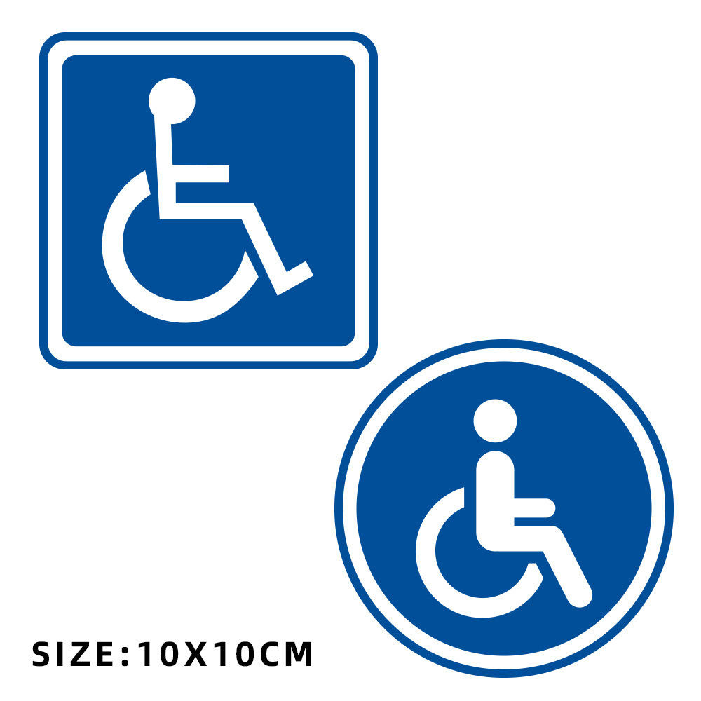 Comercio exterior transfronterizo para personas con discapacidad auto pegatinas silla de ruedas barreras señales de aviso cuerpo magnético pegatinas