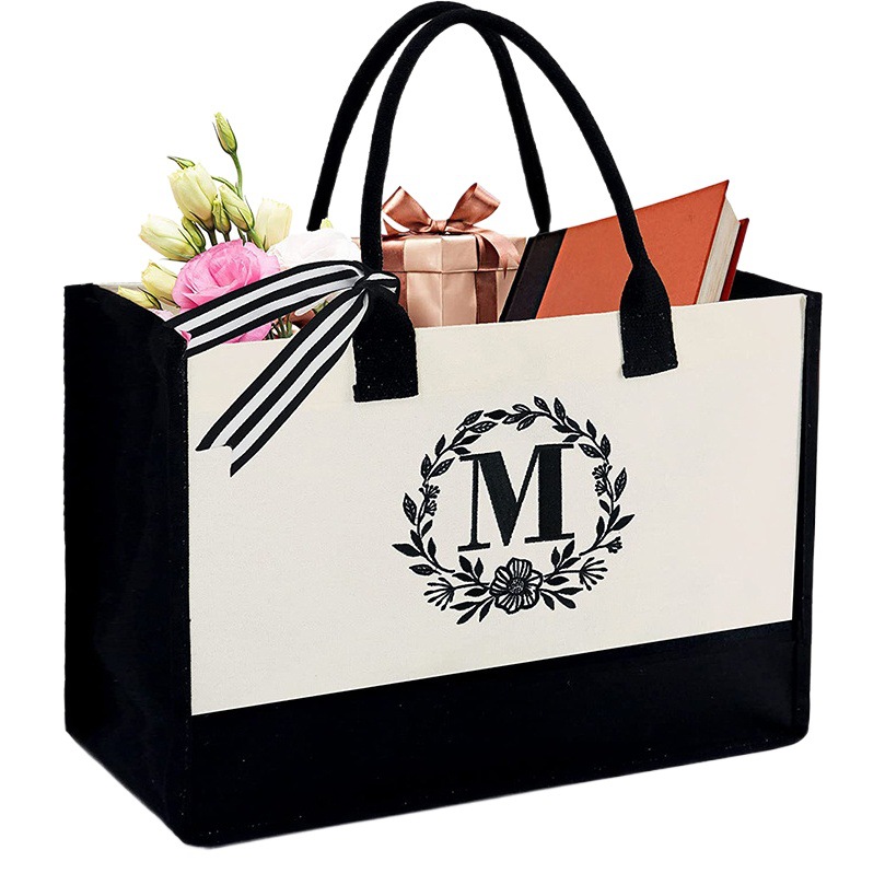 Bolsa de Lona de Gran Capacidad, Superventas Transfronterizas 2025, Bolsa de Hombro Única, Bolsa de Mujer, Bolsa de Compras Grande con Estampado de Letras