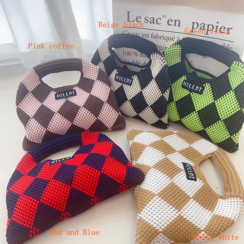 New Korean style internet celebrity knitted bag ins dumpling bag mobile phone bag knitted handbag female personality trendy handbag