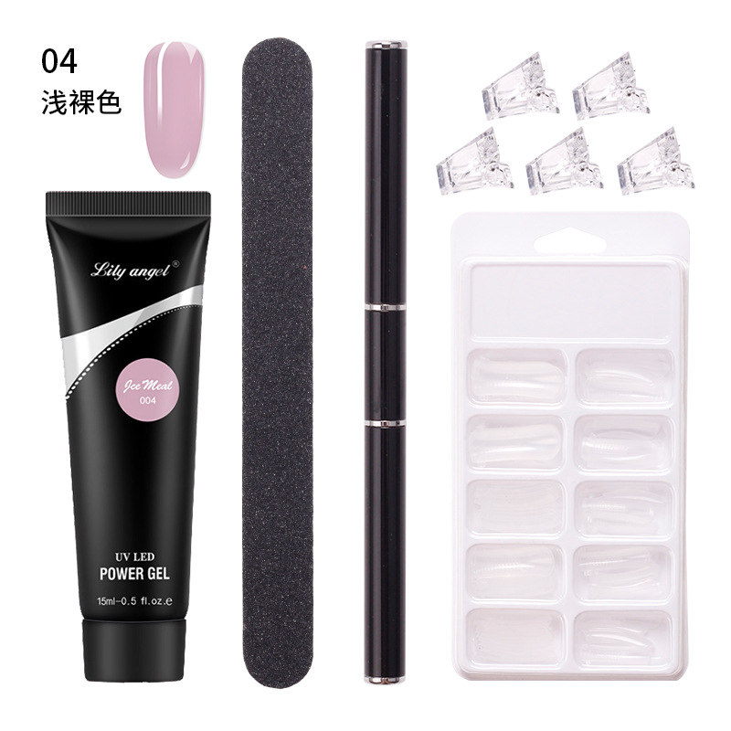 Suministro directo transfronterizo de extensión de uñas pegamento titular sin papel extensión rápida modelo de cristal sin dolor traje de clip de pegamento de cristal