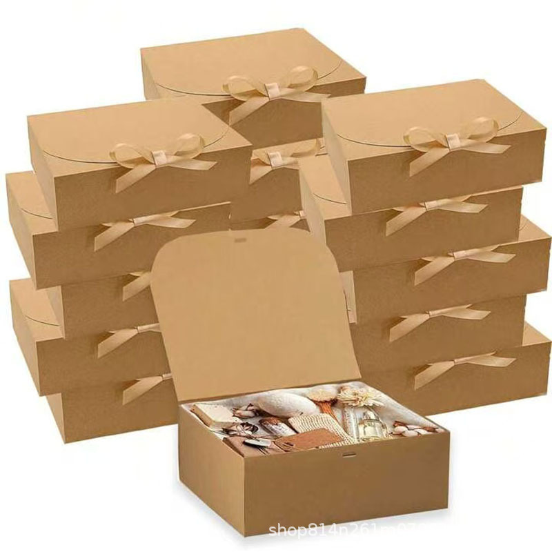 브라운 + 골드 리본; 27*20*8cm