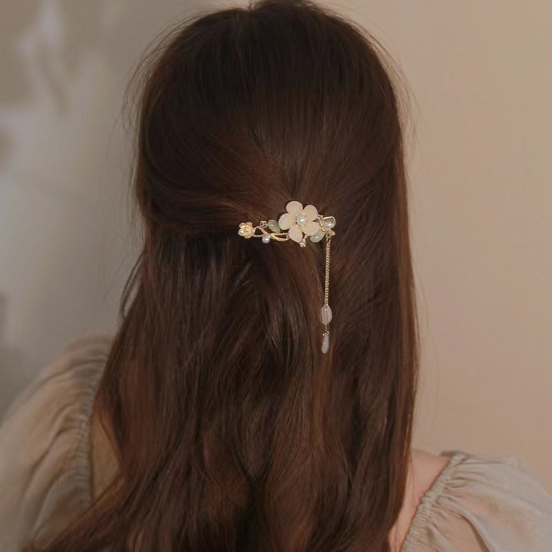 Lady Flower Alloy Plating Inlay Artificial Pearls Hair Clip display picture 3