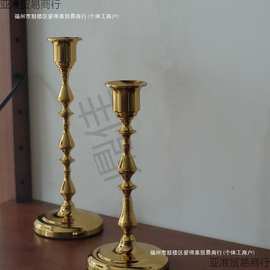 法式金属铁艺复古摆件黑色烛台圣诞万圣节装饰婚庆道具蜡烛架