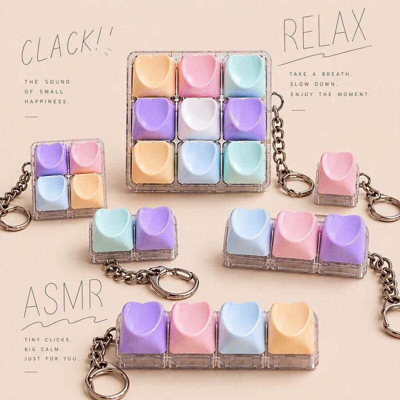 Heart-Shaped Stress Relief Tester Asmr Sound Keychain Button Pendant, Popular on Xiaohongshu and Tiktok Heart-Shaped Stress Relief Tester Asmr Sound Keychain Button Pendant, Popular on Xiaohongshu and Tiktok
