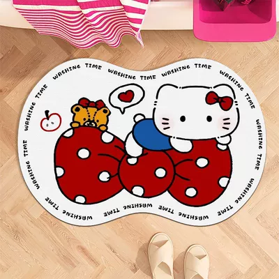 Hellokitty Cute Soft Diatom Mud Bathroom Floor Mat Absorbent Non-Slip Bathroom Carpet Absorbent Mat Foot Mat (Avtomobil döşəmə paspasları) - katie-who-climbs-over-the-wall-4060cm-new-diatom-mud