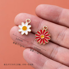 Creative daisy flower white sunflower petal color preservation DIY accessories oil alloy earrings pendant windmill