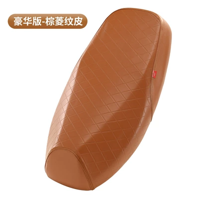 Suitable for Electric Vehicle Seat Motorcycle cushion - deluxe-edition-brown-diamond-leather-s