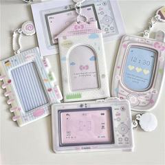 オリジナルPVCカードカバー携帯電話ccdカメラかわいい追星愛豆小カード学校カード収納カードバッグ展示ストラップ