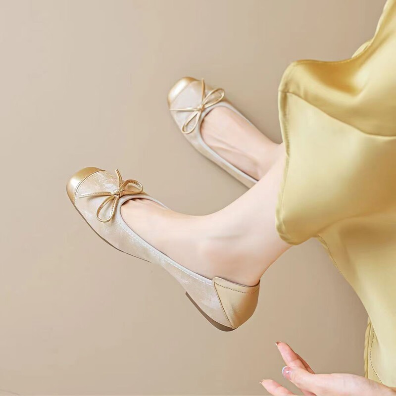 2025 Spring New French Style Flat Ballet Shoes Wholesale Slip-On Egg Roll Soft Sole Maternity Loafers