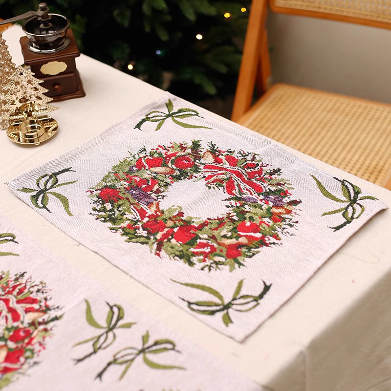 Decoración de mesa de Navidad hogar tienda placemat mesa corredor decoración de Navidad escena diseño mantel paño colgante