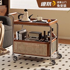 移動可能なサイドのいくつかのカートのリビングルームのソファーのお茶のいくつかの新型の中古風の実木の台所の収納棚の食事車