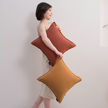 雪尼尔高级感好看素色抱枕沙发大尺寸靠垫靠背垫床头靠枕客厅靠背