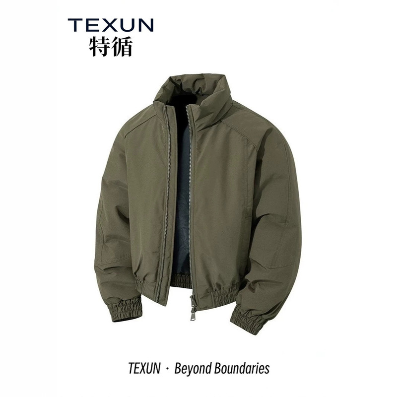 American-style stand-up collar pilot jacket for men, 2026 new autumn and winter thickened warm motorcycle jacket, down cotton coat American-style stand-up collar pilot jacket for men, 2026 new autumn and winter thickened warm motorcycle jacket, down cotton coat