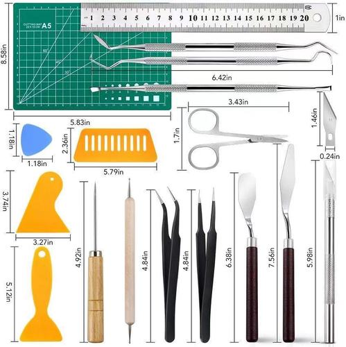 Cross-border supply DIY dry flower craft 28-piece set vinyl sticker craft floating carving dry flower tool set