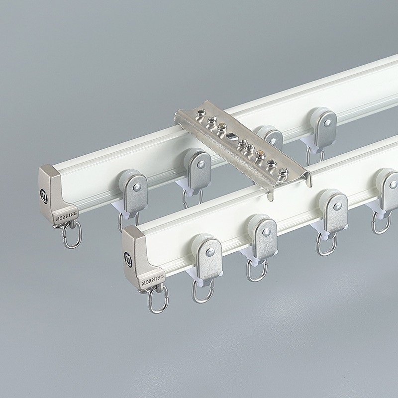aleación de aluminio gruesa silenciosa cortina galvanizada rieles Roma barra de cortina lateral monorril deslizante Keqiao al por mayor rieles recto