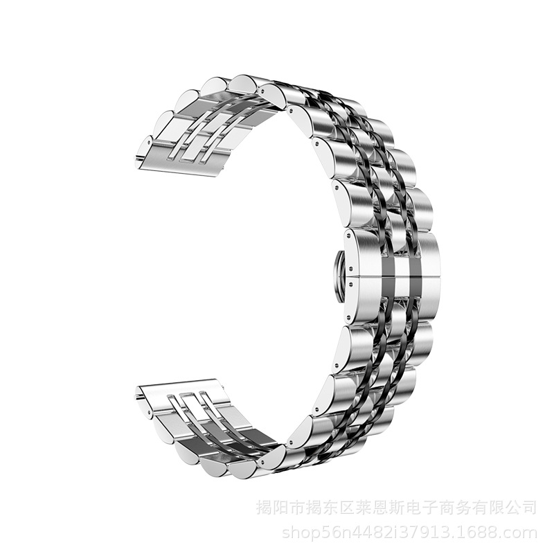 Adecuado para Samsung Galaxy watt4 Huawei GT3 reloj inteligente Correa siete cuentas de acero inoxidable metal Apple Correa