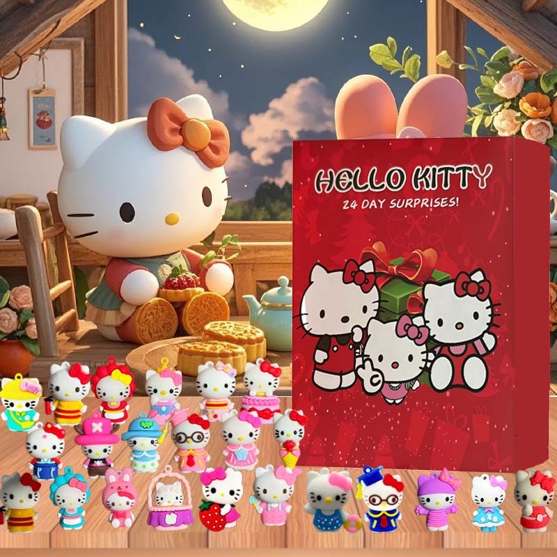 新しいクロスボーダー サンリオ kt キャット クリスマス カウントダウン サプライズ カレンダー ボックス サンリオ 24 ギフト クリスマス ブラインドボックス|undefined