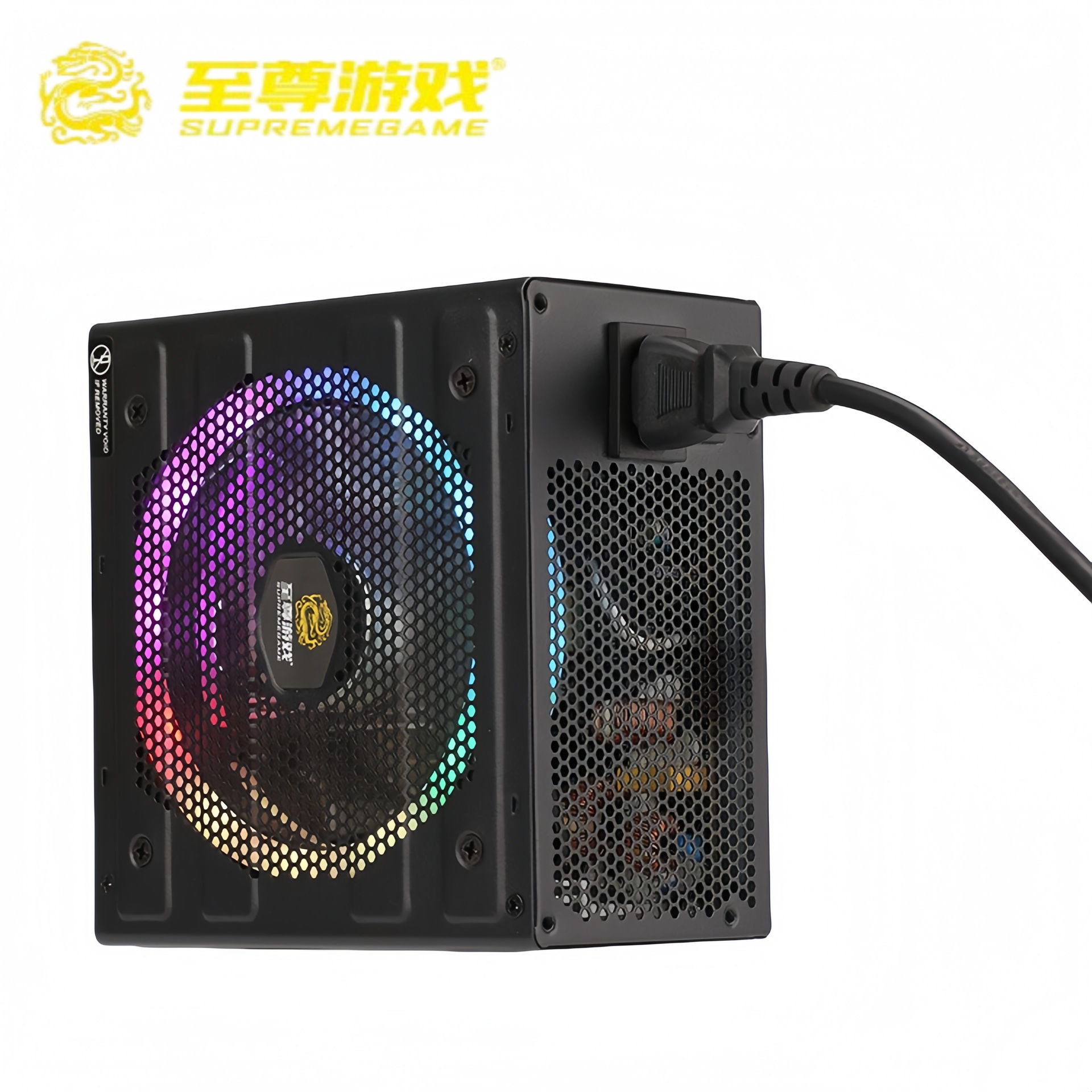 至尊游戏电脑电源 额定550W宽幅主动式铜牌静音台式机源制作批发