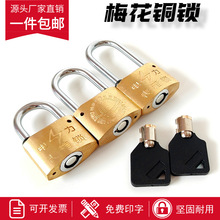 通开梅花铜锁电力表箱锁铜锁国网锁网吧机箱物业通开黄铜锁通用钥