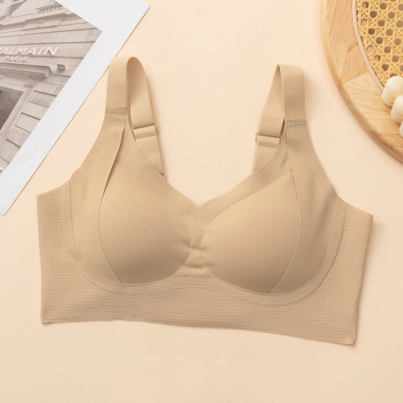 Transfronterizos ropa interior líquido base invisible sin marca ropa interior damas grandes pechos pequeños pechos colaterales anti-prolapso copas de bra
