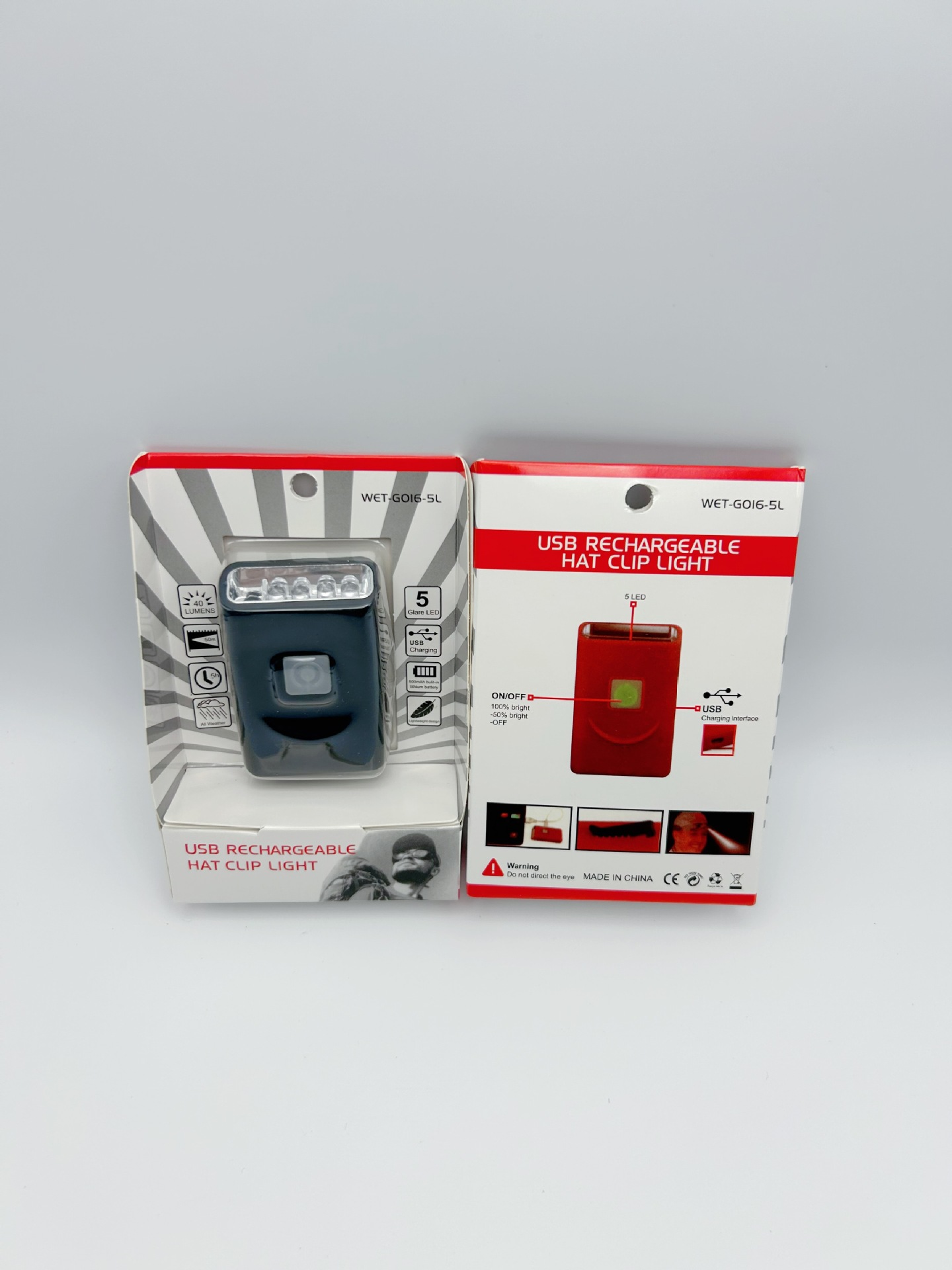 Lámpara de pesca LED conveniente, lámpara de sombrero con sensor de clip, batería de litio de gran capacidad especial para exteriores, súper batería de espera