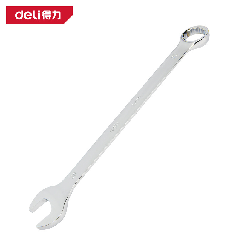 得力DL130030镜面两用扳手30mm(银)(把)汽修梅花开口呆