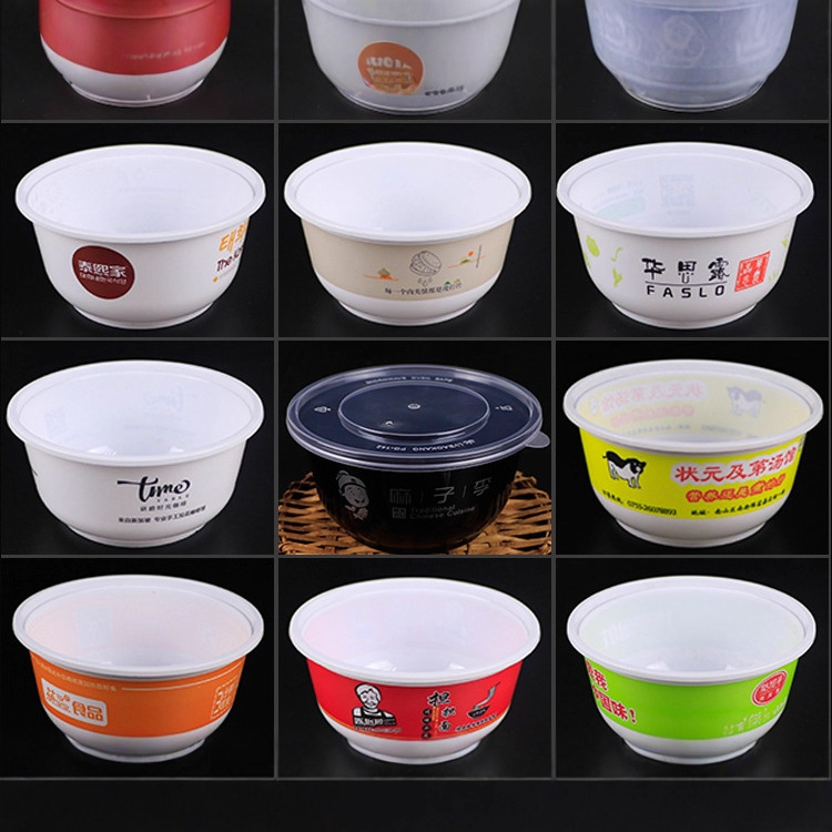 Caja de comida rápida desechable plástico espesado para llevar ronda transparente caja de embalaje 600ml caja de postre Taro redondo Sugar Bowl