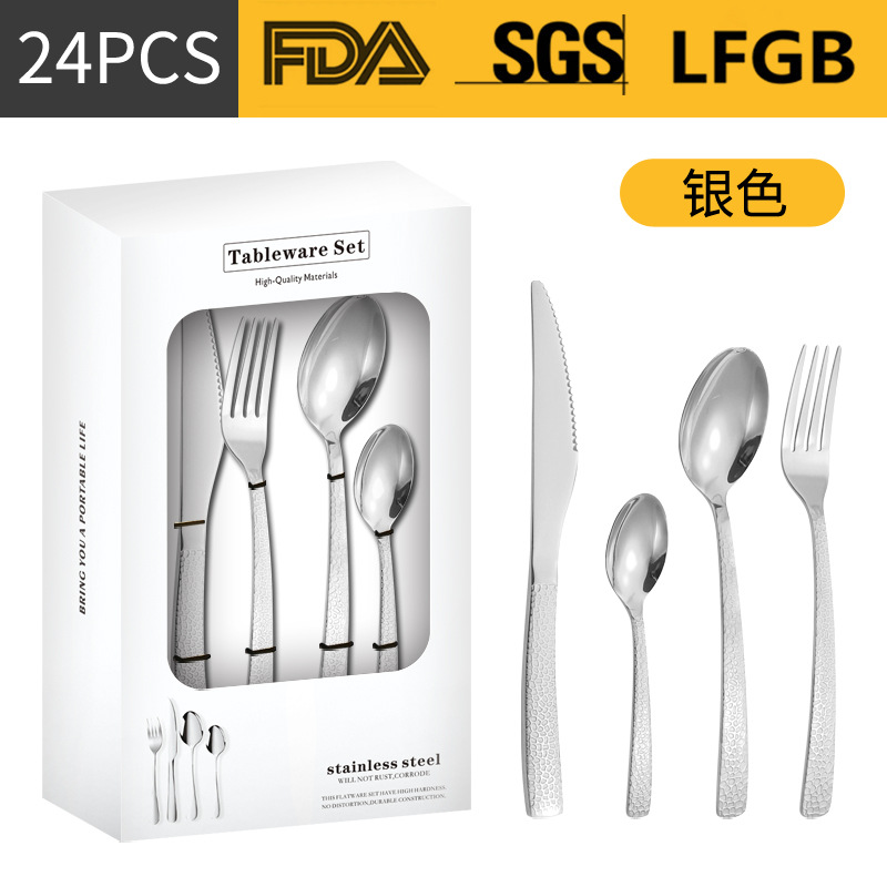 Cuchillo y tenedor de cubiertos de acero inoxidable, cuchillo y tenedor de productos transfronterizos, cuchillo y tenedor de cuchillo de filete de comida occidental, cuchillo y tenedor de cucharas