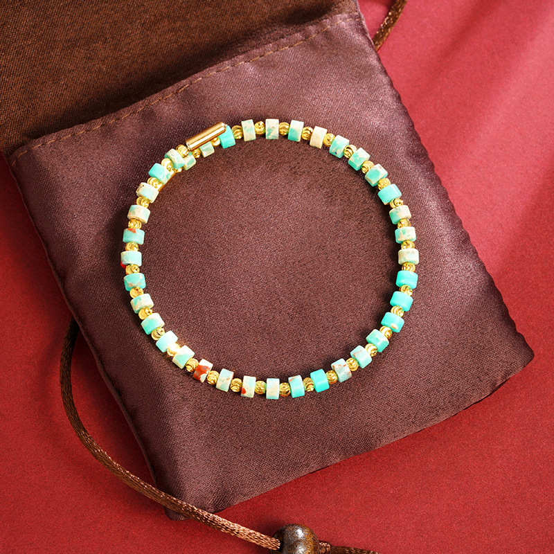 Vietnam arena oro piedra perla azul ajustable bohemia viento Shoushan pulsera de piedra nicho popular fábrica de viento nacional al por mayor