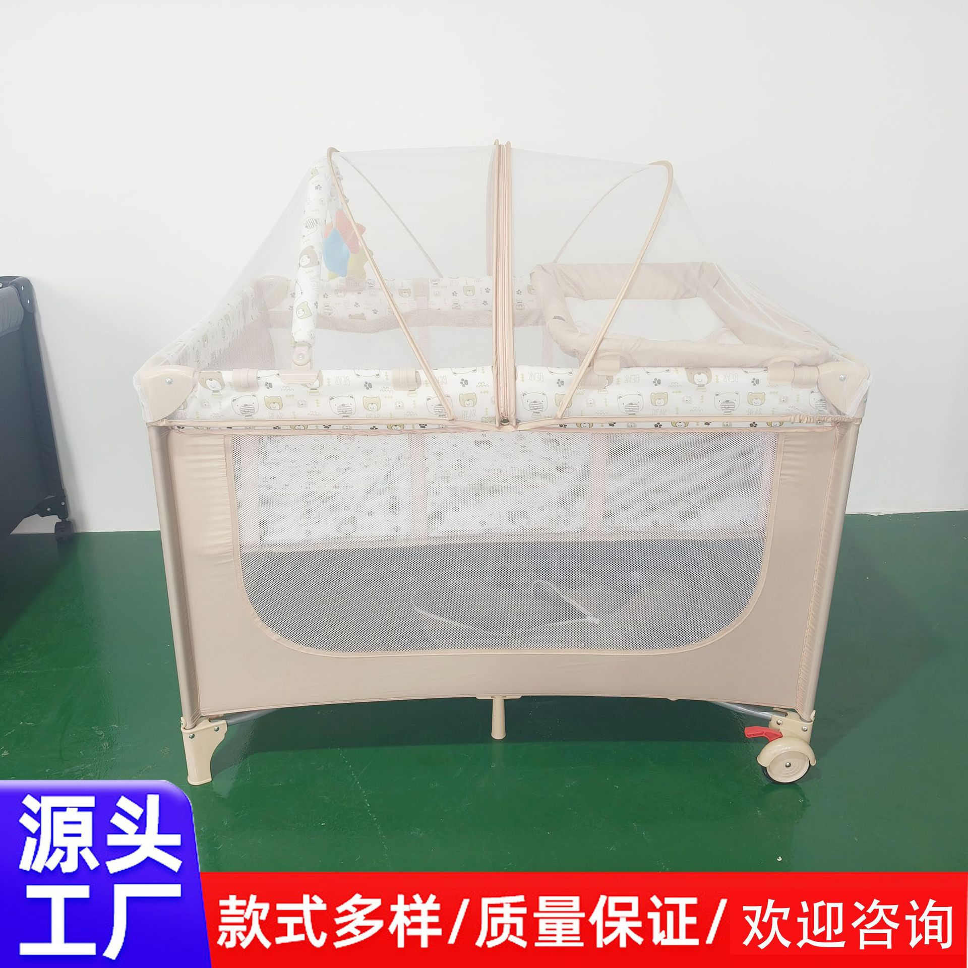Foldable and Portable Newborn Soothing Crib Baby Multi-Functional Diaper Table Game Bed Crib Playpen