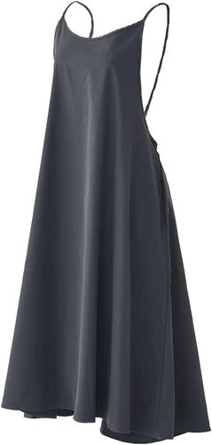 外贸亚马逊跨境棉麻圆领大摆吊带可调节围裙美甲花艺奶茶围腰兜