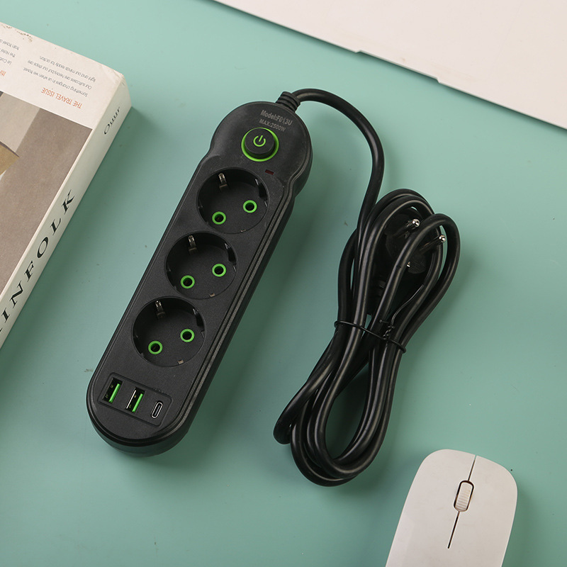 2USB + 1Type-C Black and White Mixed Bag Interruptor general de comercio electrónico transfronterizo ruso