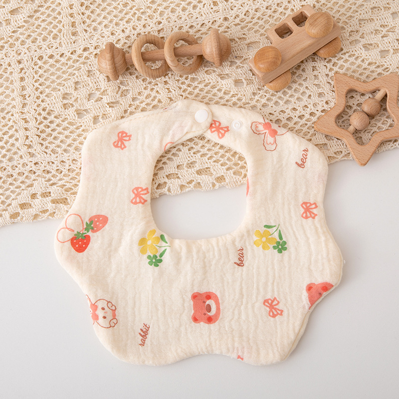 Strawberry, gauze cotton bib