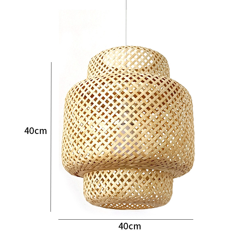 Candelabro de bambú nuevo estilo chino Zen estilo japonés lámpara de bambú B & B restaurante de olla caliente linterna de restaurante lámpara tejida de bambú y ratán al por mayor