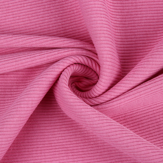 210g summer rib 2*2 thread elastic pit cotton polyester spandex base rib knitted fabric