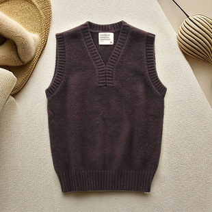 Japanese retro knitted vest men's inner top sleeveless trendy casual fashion sweater vest men's Waistcoat Vest