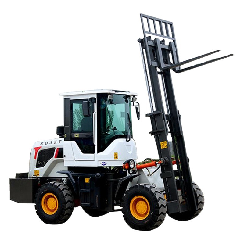 Montacargas todoterreno transfronterizo, tracción en las cuatro ruedas, vehículo de carga y descarga de 3.5 toneladas, para levantar ladrillos y materiales de madera, vehículo de transporte de montaña, montacargas diésel de 5 toneladas.