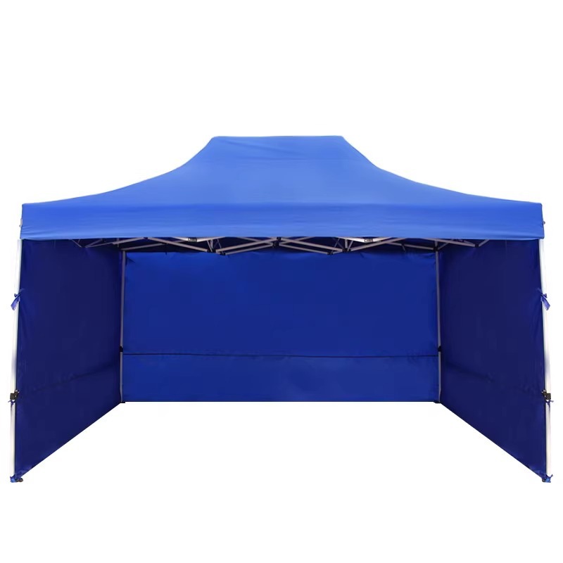 Paraguas de cuatro patas al aire libre tela de la tienda engrosada transparente plegable toldo retráctil toldo de cuatro esquinas toldo a prueba de lluvia